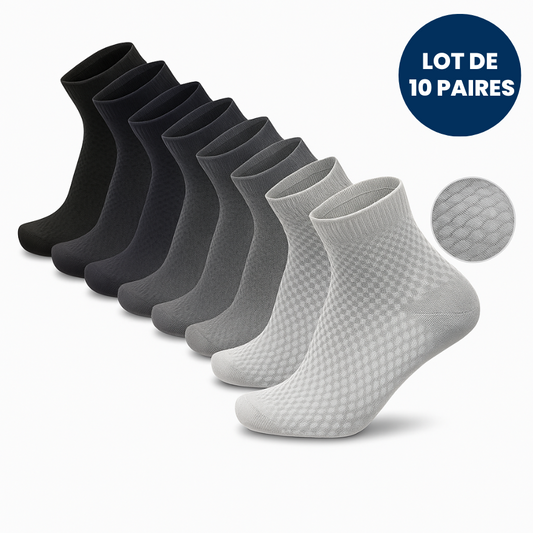 CHAUSSETTE EN FIBRE DE BAMBOU - LOT DE 10