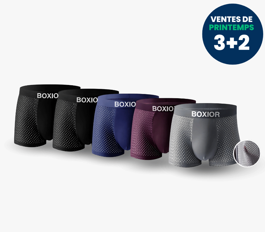 BOXER EN FIBRE DE BAMBOU - LOT DE 5