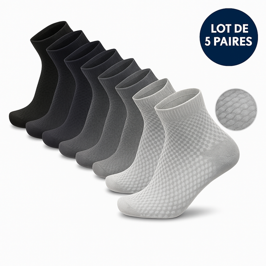 CHAUSSETTE EN FIBRE DE BAMBOU - LOT DE 5